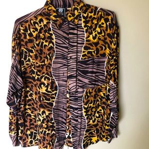 SHORT CIRCUIT Animal Print Blouse